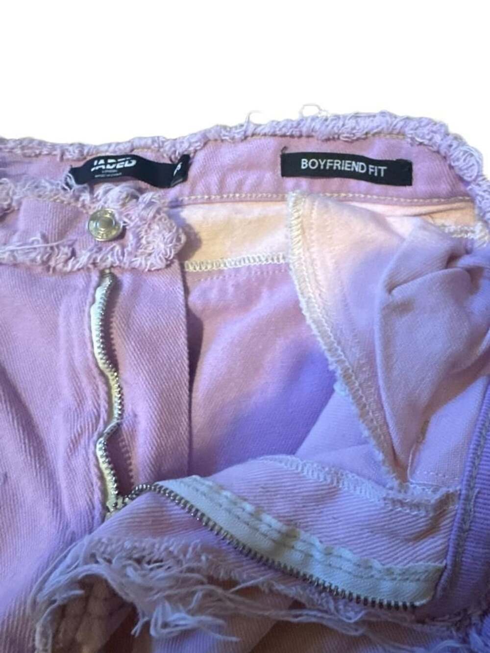 Jaded London Patchwork Boyfriend Jeans Size 25 Pink Purple - Picture 3 of 4
